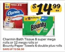 Winn Dixie Charmin Bath Tissue or Bounty Paper Towels offer