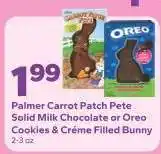 Save a Lot Palmer Carrot Patch Pete Solid Milk Chocolate or Oreo Cookies & Crème Filled Bunny offer