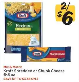 Winn Dixie Kraft Shredded or Chunk Cheese offer