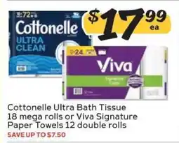 Winn Dixie Cottonelle Ultra Bath Tissue or Viva Signature Paper Towels offer