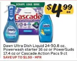Winn Dixie Dawn Ultra Dish Liquid or Cascade Action Pacs offer