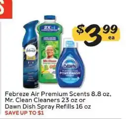 Winn Dixie Febreze Air Premium Scents, Mr. Clean Cleaners, Dawn Dish Spray Refills offer