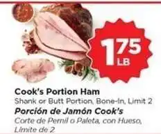 Food 4 Less Cook's Portion Ham offer