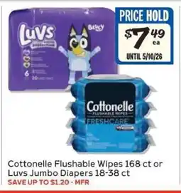 Winn Dixie Cottonelle Flushable Wipes or Luvs Jumbo Diapers offer