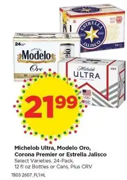 Food 4 Less Michelob Ultra, Modelo Oro, Corona Premier or Estrella Jalisco offer
