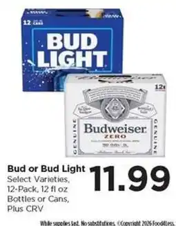 Food 4 Less Bud or Bud Light offer