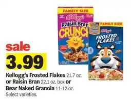 Meijer Kellogg's Frosted Flakes or Raisin Bran or Bear Naked Granola offer