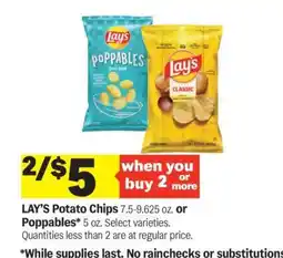 Meijer Lay's Potato Chips or Poppables offer