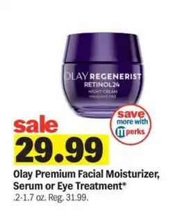 Meijer Olay Premium Facial Moisturizer, Serum or Eye Treatment offer
