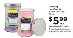 Kroger Tuscany Jar Candle offer