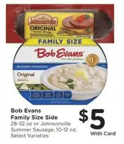 Kroger Bob Evans Family Size Side offer