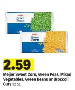 Meijer Meijer Sweet Corn, Green Peas, Mixed Vegetables, Green Beans or Broccoli Cuts offer