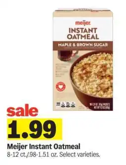 Meijer Meijer Instant Oatmeal offer