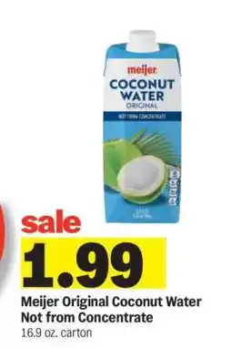 Meijer Meijer Original Coconut Water Not from Concentrate offer