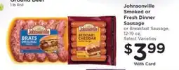 Kroger Johnsonville Smoked or Fresh Dinner Sausage offer
