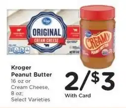 Kroger Kroger Peanut Butter or Cream Cheese offer