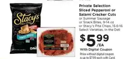Kroger Private Selection Sliced Pepperoni or Salami Cracker Cuts offer
