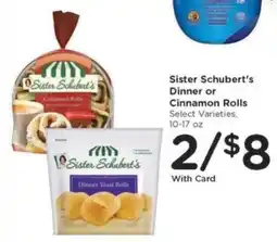 Kroger Sister Schubert's Dinner or Cinnamon Rolls offer