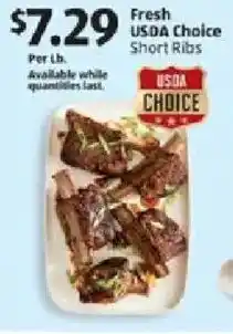 Aldi Fresh USDA Choice Short Ribs offer