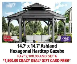 Ocean State Job Lot Ashland 14.7' x 14.7' Hexagonal Hardtop Gazebo offer