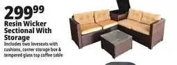 Ocean State Job Lot Resin Wicker Sectional With Storage offer
