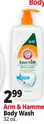 Ocean State Job Lot Arm & Hammer Essentials Ultra Replenishing Body Wash with Naturally Sourced Baking Soda 32 oz offer