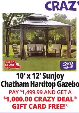 Ocean State Job Lot Sunjoy Chatham 10' x 12' Hardtop Gazebo with Netting offer