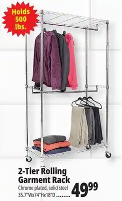 Ocean State Job Lot 2-Tier Rolling Garment Rack offer
