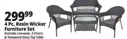 Ocean State Job Lot 4-Piece All-Weather Resin Wicker Set Dark Brown offer