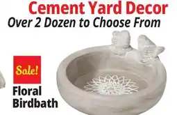 Ocean State Job Lot Floral Birdbath Cement Statue Gray offer