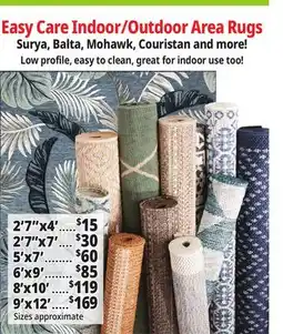 Ocean State Job Lot Easy Care Indoor/Outdoor Area Rugs offer