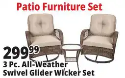 Ocean State Job Lot 3-Piece Swivel Rocking Wicker Set offer