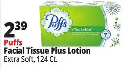 Ocean State Job Lot PUFFS Plus Lotion Face Tissues 124 Count offer