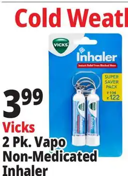 Ocean State Job Lot Vicks Non-Medicated Portable Nasal Inhaler 2 Count offer