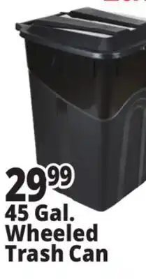 Ocean State Job Lot 45 Gallon Wheeled Trash Can offer