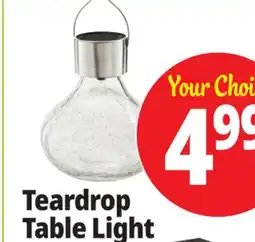 Ocean State Job Lot Outdoor Living Accents Solar Glass Teardrop LED Table Top Light offer