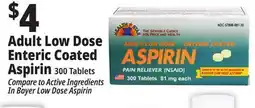 Ocean State Job Lot Health Star 81 mg Adult Low Dose Aspirin Pain Reliever 300 Tablets offer