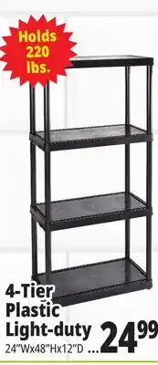 Ocean State Job Lot Maxit 4-Tier Plastic Shelving Unit 48 offer