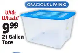 Ocean State Job Lot Gracious Living Stackable Storage Tote with Wheels offer