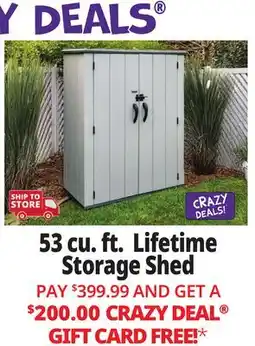 Ocean State Job Lot Lifetime 53 cu. ft. Storage Shed Gray offer