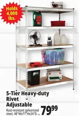 Ocean State Job Lot Method Storage Systems 5-Tier Heavy-Duty Rivet Shelving Unit 48 x 71 offer