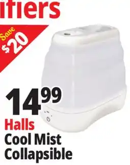 Ocean State Job Lot HALLS Collapsible Cool Mist Humidifier offer