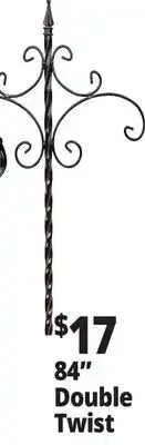 Ocean State Job Lot Wrought Iron Decorative Double Shepherd's Hook 84 offer