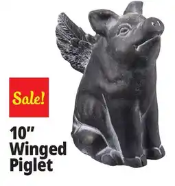 Ocean State Job Lot Winged Piglet Cement Statue Black offer