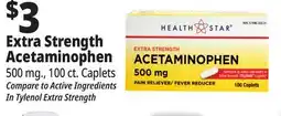 Ocean State Job Lot Health Star 500 mg Acetaminophen Pain Reliever 100 Caplets offer