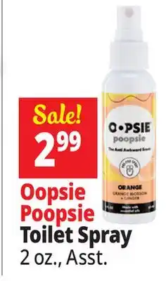 Ocean State Job Lot Oopsie Poopsie Orange & Ginger Toilet Spray 2 oz offer
