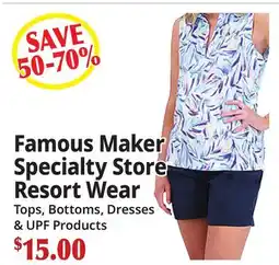 Ocean State Job Lot Famous Maker Specialty Store Resort Wear offer