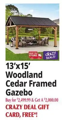Ocean State Job Lot 13'x15 Woodland Cedar Framed Gazebo offer