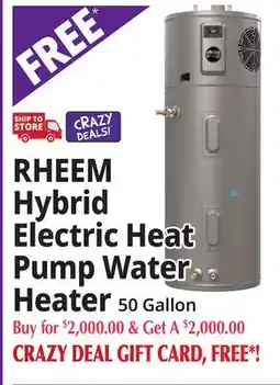 Ocean State Job Lot RHEEM Hybrid Electric Heat Pump Water Heater offer