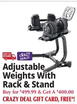 Ocean State Job Lot Adjustable Weights With Rack & Stand offer